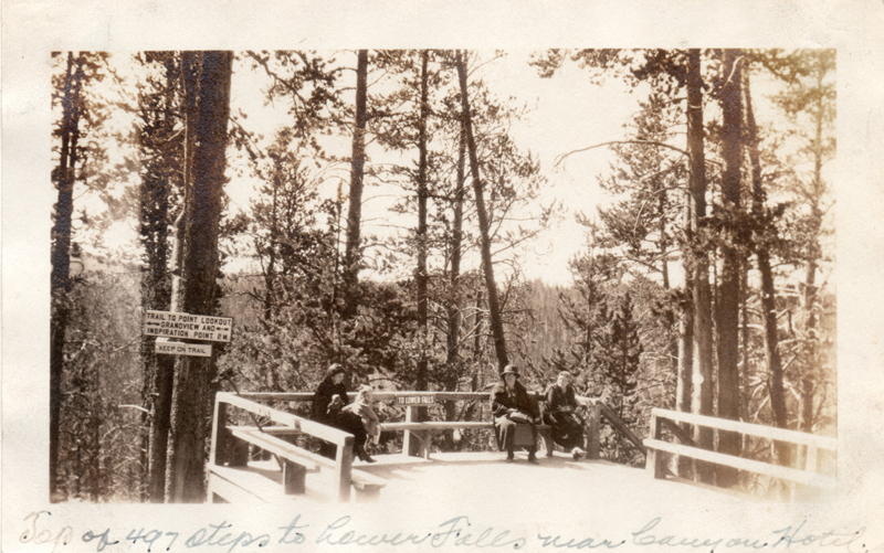 1924p1_Top_of_497_steps_to_Lower_Falls_near_Canyon_Hotel_Edith_Lorna_28Jun1924