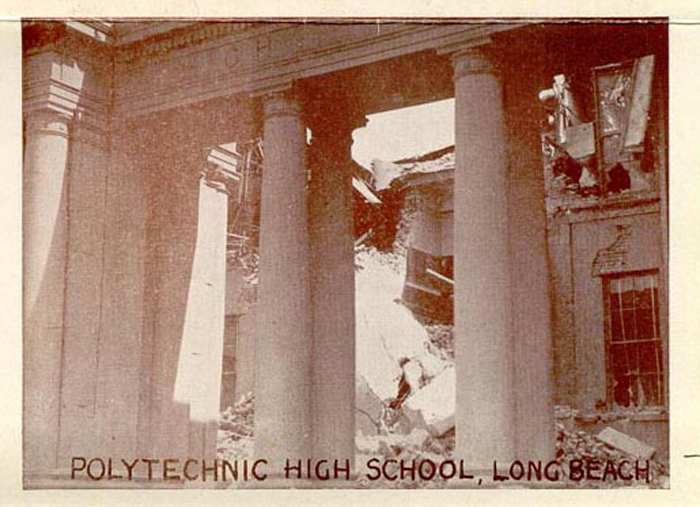 long_beach_poly_after_earthquake_1933